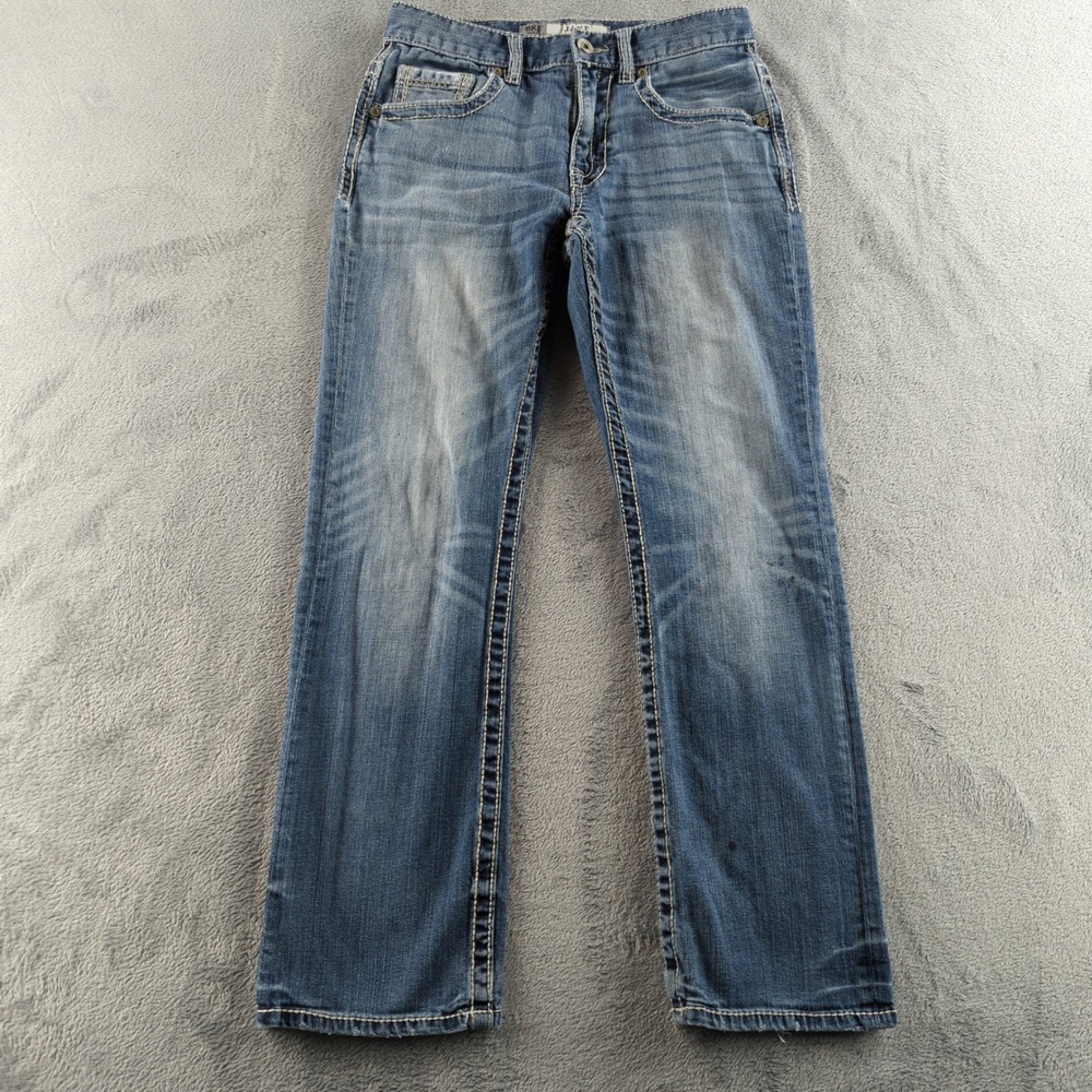 BKE Jake Jeans Mens 29S Blue Straight Leg Denim Distressed Medium Wash Stretch‎